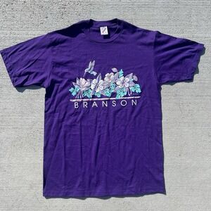 90s Branson Puff Print Flower  tee Size Large
